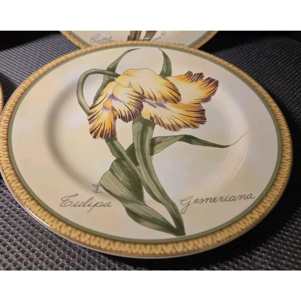 American Atelier Botanical 8 In salad/dessert plate Set Of 4